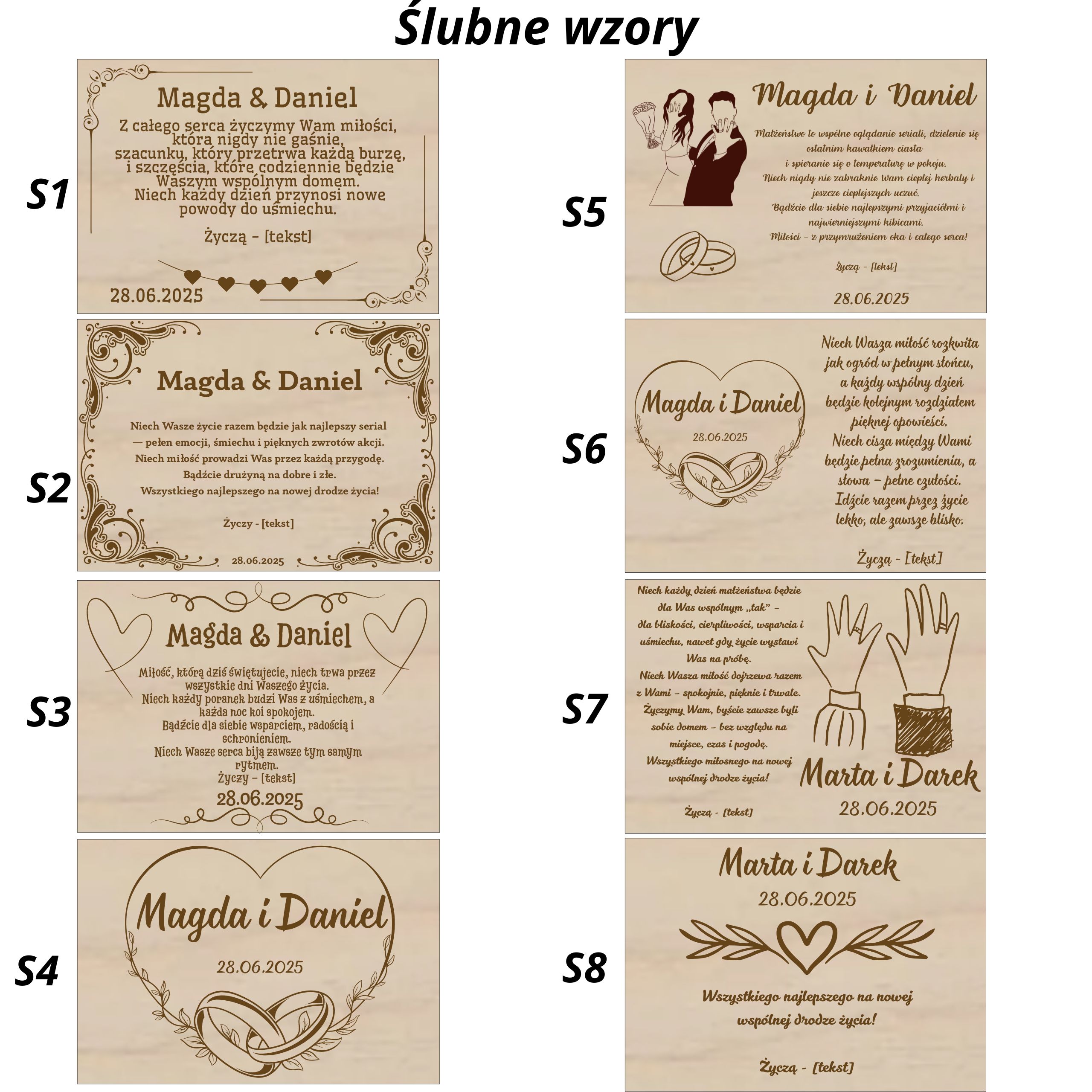 Drewniane pudełko z grawerem, na czekoladki Merci lub kartki życzeniowe, 21,5x17,8x2,8 - obrazek 8