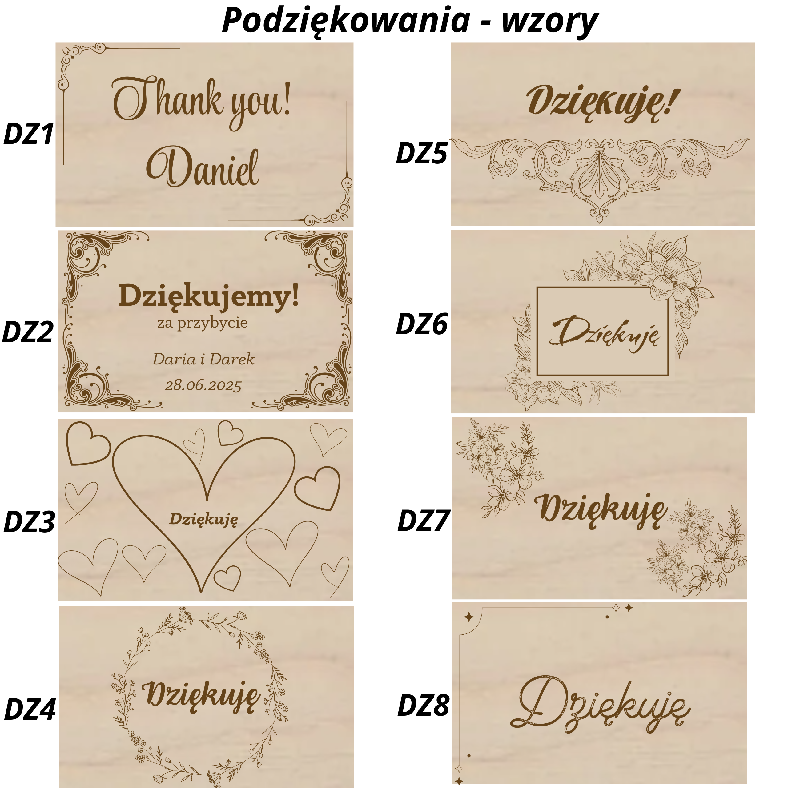 Drewniane pudełko z grawerem, na czekoladki Merci lub kartki życzeniowe, 21,5x17,8x2,8 - obrazek 12